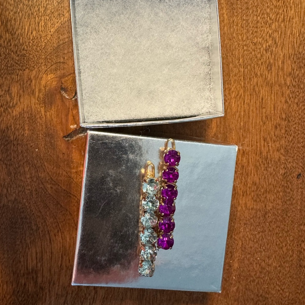 J. Crew Light Blue and Purplish/Pinkish Hair Barrette Set